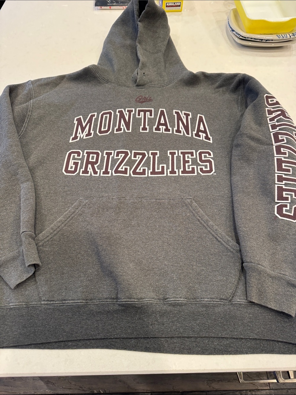 Montana Grizzlies Gray Pullover Hoodie broken in right!
